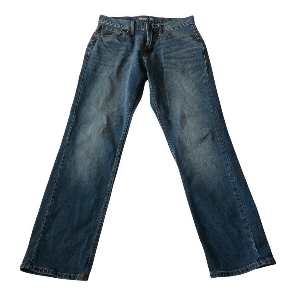 Old Navy Mens Size 28 Straight Leg Built In Flex Denim Blue Jeans Inseam 29 inch